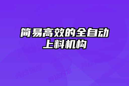 簡易高效的全自動上料機(jī)構(gòu)