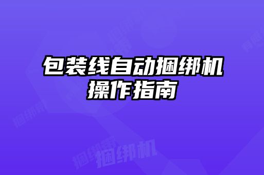 包裝線自動捆綁機操作指南