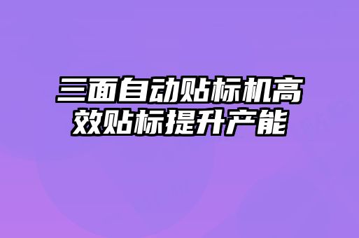 三面自動貼標(biāo)機(jī)高效貼標(biāo)提升產(chǎn)能