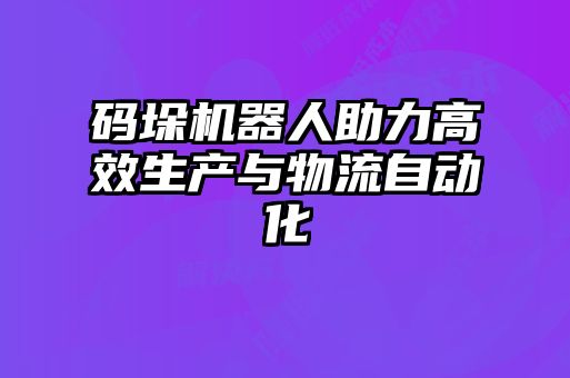 碼垛機(jī)器人助力高效生產(chǎn)與物流自動化