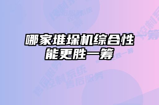 哪家堆垛機綜合性能更勝一籌