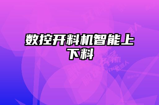 數(shù)控開料機智能上下料