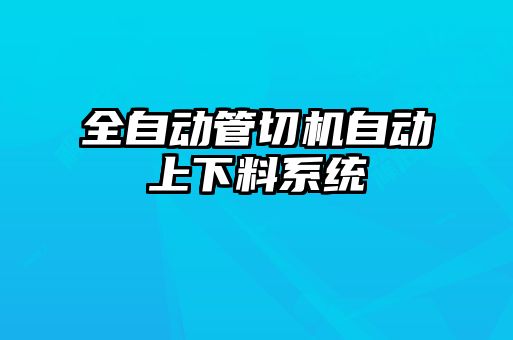 全自動管切機(jī)自動上下料系統(tǒng)