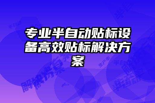 專業(yè)半自動貼標設備高效貼標解決方案