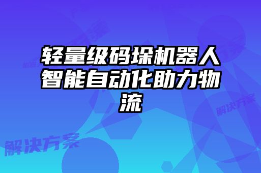 輕量級碼垛機器人智能自動化助力物流