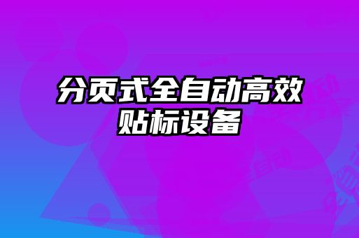 分頁式全自動高效貼標(biāo)設(shè)備