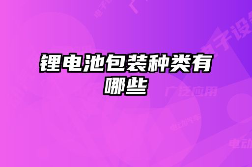 鋰電池包裝種類有哪些