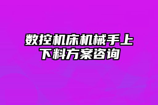 數(shù)控機床機械手上下料方案咨詢