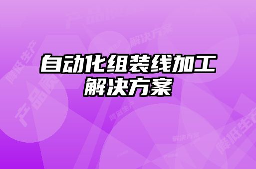 自動化組裝線加工解決方案