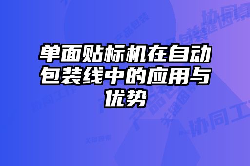 單面貼標(biāo)機(jī)在自動(dòng)包裝線中的應(yīng)用與優(yōu)勢(shì)