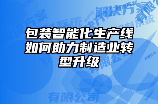 包裝智能化生產(chǎn)線如何助力制造業(yè)轉(zhuǎn)型升級(jí)