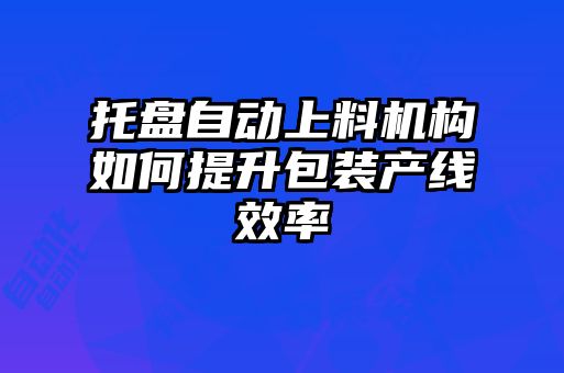 托盤(pán)自動(dòng)上料機(jī)構(gòu)如何提升包裝產(chǎn)線效率