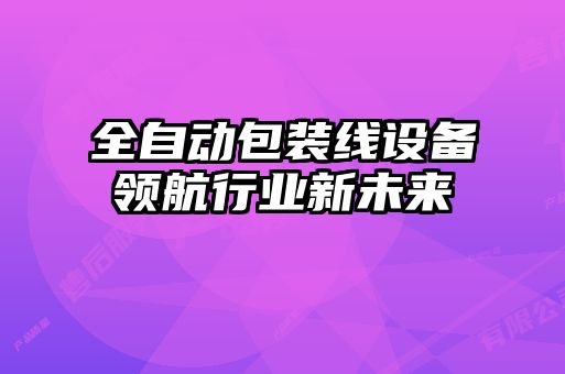 全自動包裝線設(shè)備領(lǐng)航行業(yè)新未來