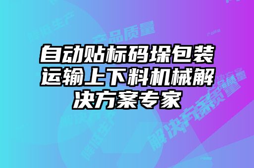 自動貼標碼垛包裝運輸上下料機械解決方案專家