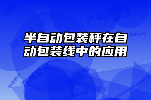 半自動包裝秤在自動包裝線中的應(yīng)用