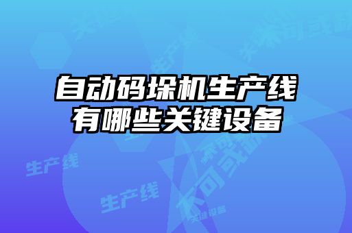 自動碼垛機生產線有哪些關鍵設備