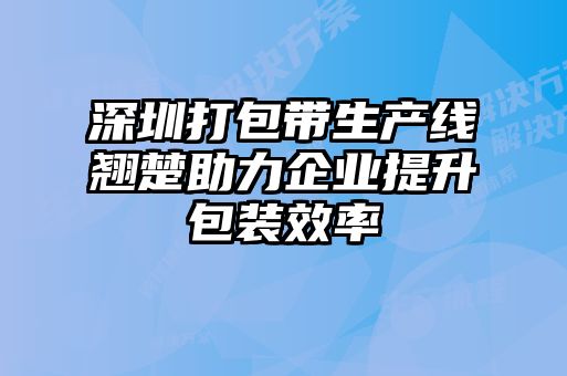 深圳打包帶生產(chǎn)線翹楚助力企業(yè)提升包裝效率