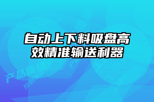 自動上下料吸盤高效精準(zhǔn)輸送利器