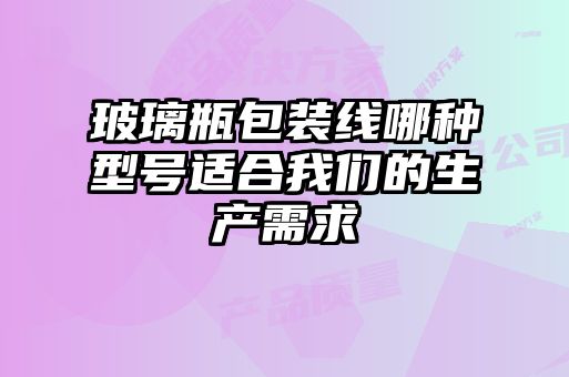 玻璃瓶包裝線哪種型號適合我們的生產(chǎn)需求