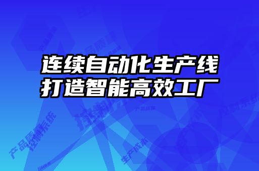 連續(xù)自動(dòng)化生產(chǎn)線打造智能高效工廠