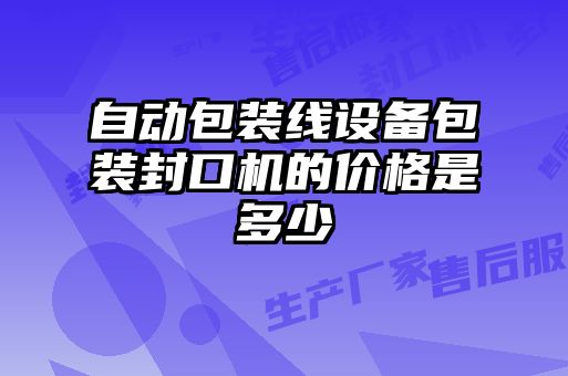 自動包裝線設(shè)備包裝封口機的價格是多少