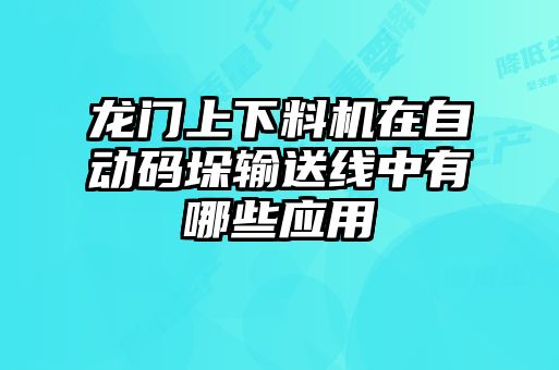 龍門上下料機在自動碼垛輸送線中有哪些應用