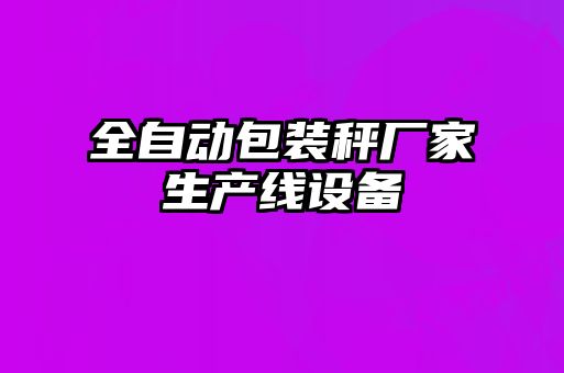 全自動包裝秤廠家生產(chǎn)線設備