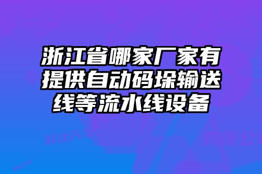 浙江省哪家廠家有提供自動碼垛輸送線等流水線設備