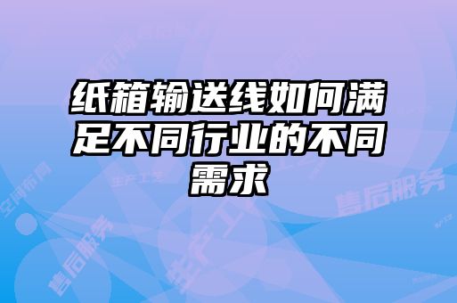 紙箱輸送線如何滿足不同行業(yè)的不同需求