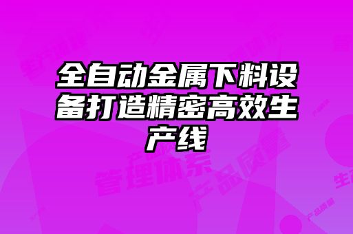 全自動金屬下料設(shè)備打造精密高效生產(chǎn)線