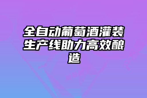 全自動葡萄酒灌裝生產(chǎn)線助力高效釀造