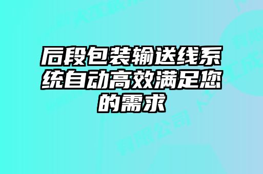 后段包裝輸送線系統(tǒng)自動高效滿足您的需求