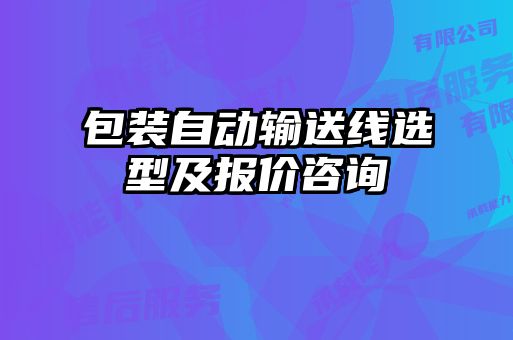 包裝自動輸送線選型及報價咨詢