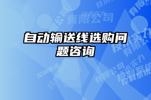 自動(dòng)輸送線選購問題咨詢