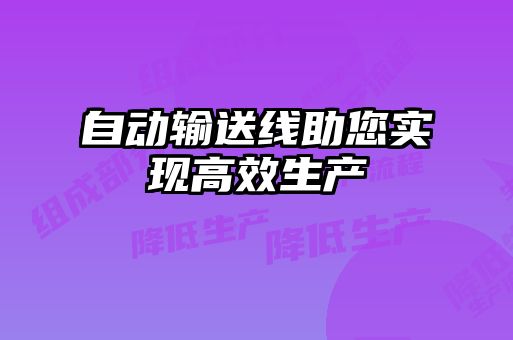 自動(dòng)輸送線助您實(shí)現(xiàn)高效生產(chǎn)