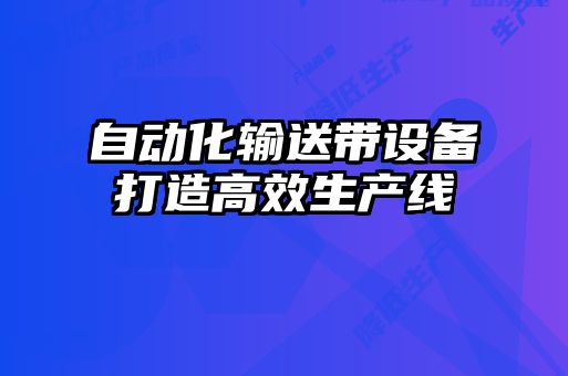 自動化輸送帶設備打造高效生產(chǎn)線