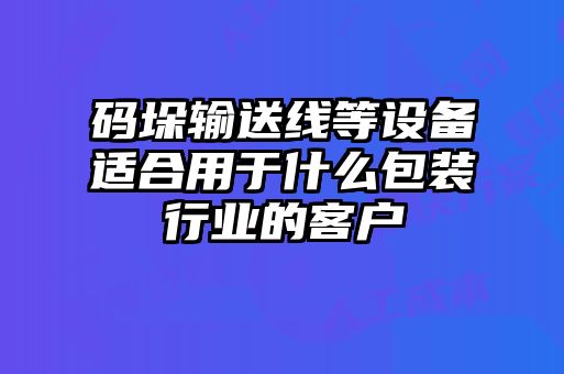 碼垛輸送線等設備適合用于什么包裝行業(yè)的客戶